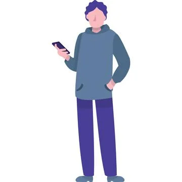 Vector man using mobile phone icon on white Stock Illustration