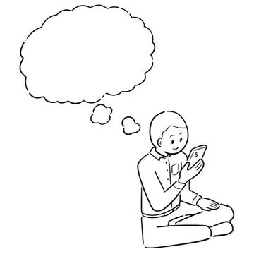 Vector of man using smartphone Stock Illustration