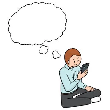 Vector of man using smartphone Stock Illustration