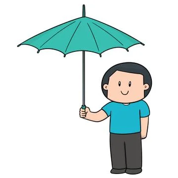 Vector of man using umbrella Stock Illustration