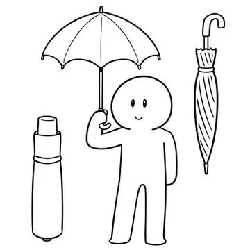 Vector of man using umbrella Stock Illustration