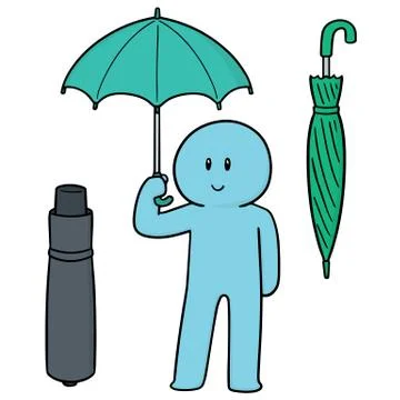 Vector of man using umbrella Stock Illustration