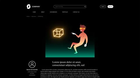 Vector man in VR in gradient style . Editable illustration Stock Illustration