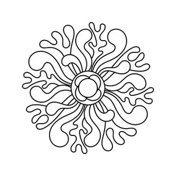 Vector mandala with abstract sea plants. Coloring book for children and adult Illustrazione stock