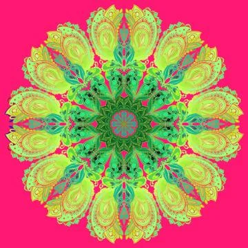 Vector Mandala background. Round Indian Ornament Pattern Stock Illustration