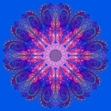 Vector Mandala background. Round Indian Ornament Pattern Stock Illustration