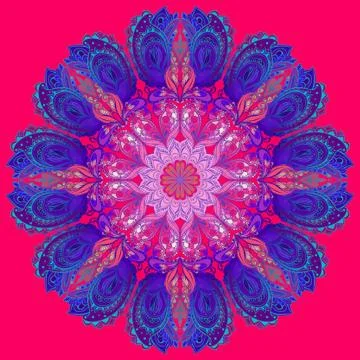 Vector Mandala background. Round Indian Ornament Pattern Illustrazione stock