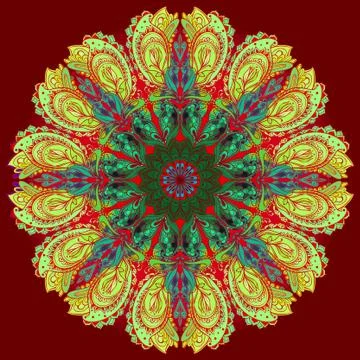 Vector Mandala background. Round Indian Ornament Pattern Stock Illustration