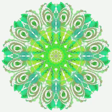 Vector Mandala background. Round Indian Ornament Pattern Illustrazione stock