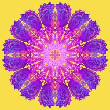 Vector Mandala background. Round Indian Ornament Pattern Stock Illustration