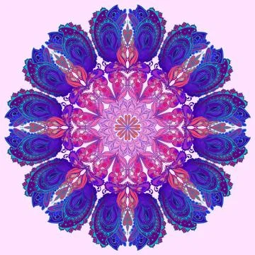 Vector Mandala background. Round Indian Ornament Pattern Illustrazione stock