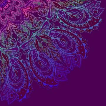 Vector Mandala background. Round Indian Ornament Pattern Stock Illustration