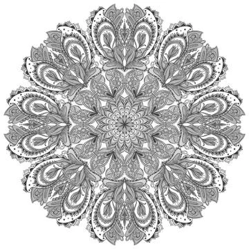 Vector Mandala background. Round Indian Ornament Pattern Stock Illustration