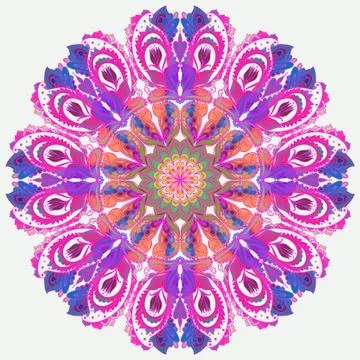 Vector Mandala background. Round Indian Ornament Pattern Illustrazione stock