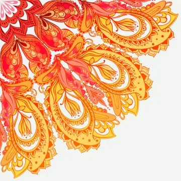 Vector Mandala background. Round Indian Ornament Pattern 스톡 일러스트