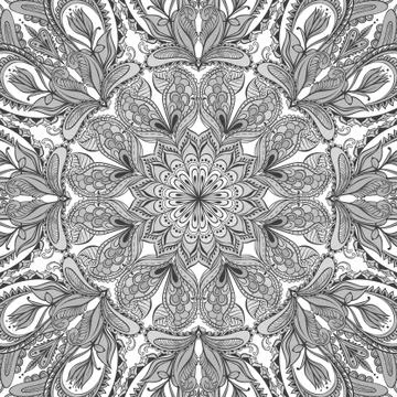 Vector Mandala background. Round Indian Ornament Pattern Stock Illustration