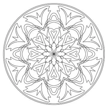 Vector mandala in black and white. Stock Illustration