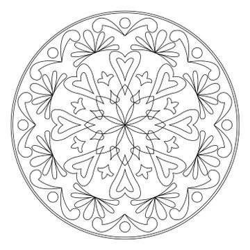 Vector mandala in black and white. Stock Illustration