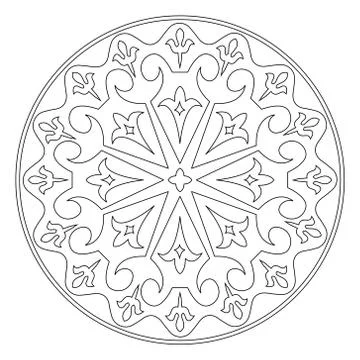 Vector mandala in black and white. Stock Illustration