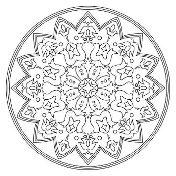 Vector mandala in black and white. Stock Illustration