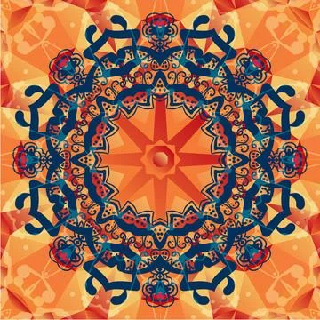 Vector mandala decorative background. Template frame design card with plac... Stock Photos