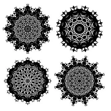 Vector mandala design , relaxing and easy mandala art for tattoo design iso.. Stock Illustration