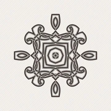 Vector mandala. Gothic lace tattoo. Celtic weave with sharp corners. Stock Illustration