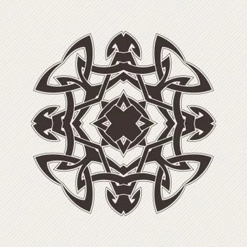 Vector mandala. Gothic lace tattoo. Celtic weave with sharp corners. Stock Illustration