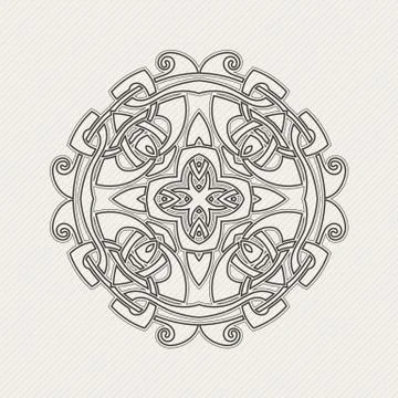 Vector mandala. Gothic lace tattoo. Celtic weave with sharp corners. イラスト素材