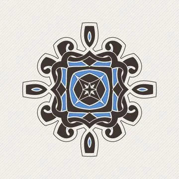 Vector mandala. Gothic lace tattoo. Celtic weave with sharp corners. Stock Illustration