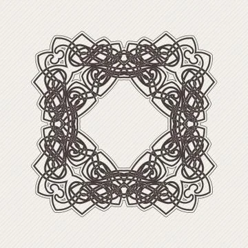 Vector mandala. Gothic lace tattoo. Celtic weave with sharp corners. Illustrazione stock