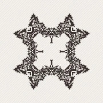 Vector mandala. Gothic lace tattoo. Celtic weave with sharp corners. イラスト素材