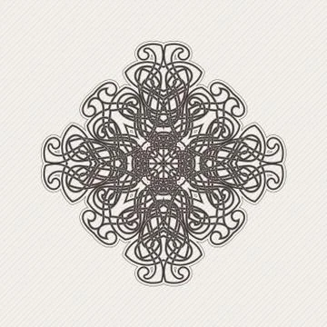 Vector mandala. Gothic lace tattoo. Celtic weave with sharp corners. Stock Illustration