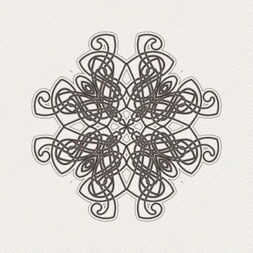 Vector mandala. Gothic lace tattoo. Celtic weave with sharp corners. Stock Illustration