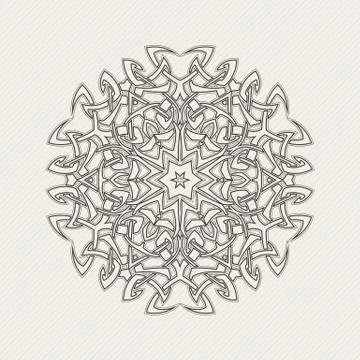 Vector mandala. Gothic lace tattoo. Celtic weave with sharp corners. Stock Illustration