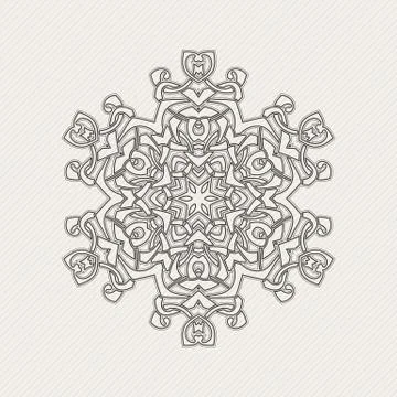 Vector mandala. Gothic lace tattoo. Celtic weave with sharp corners. Illustrazione stock