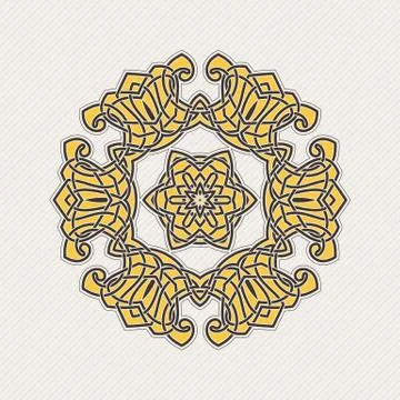Vector mandala. Gothic lace tattoo. Celtic weave with sharp corners. Illustrazione stock