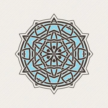 Vector mandala. Gothic lace tattoo. Celtic weave with sharp corners. Stock Illustration