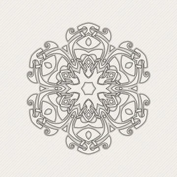 Vector mandala. Gothic lace tattoo. Celtic weave with sharp corners. Stock Illustration