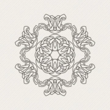 Vector mandala. Gothic lace tattoo. Celtic weave with sharp corners. Stock Illustration