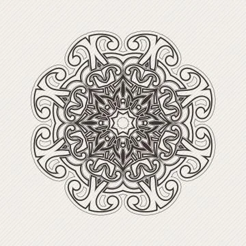 Vector mandala. Gothic lace tattoo. Celtic weave with sharp corners. Stock Illustration
