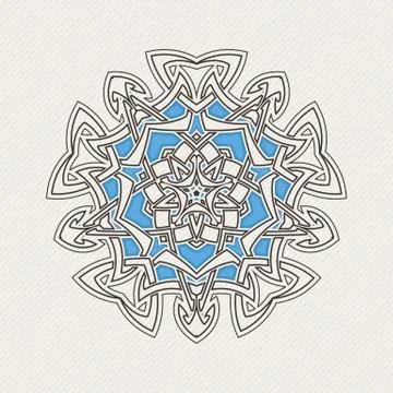 Vector mandala. Gothic lace tattoo. Celtic weave with sharp corners. Stock Illustration