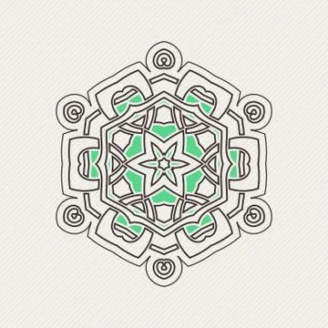 Vector mandala. Gothic lace tattoo. Celtic weave with sharp corners. Stock Illustration