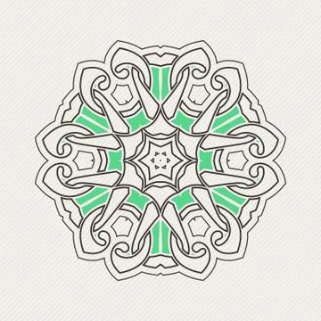 Vector mandala. Gothic lace tattoo. Celtic weave with sharp corners. Stock Illustration