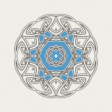 Vector mandala. Gothic lace tattoo. Celtic weave with sharp corners. Illustrazione stock