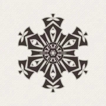 Vector mandala. Gothic lace tattoo. Celtic weave with sharp corners. Illustrazione stock