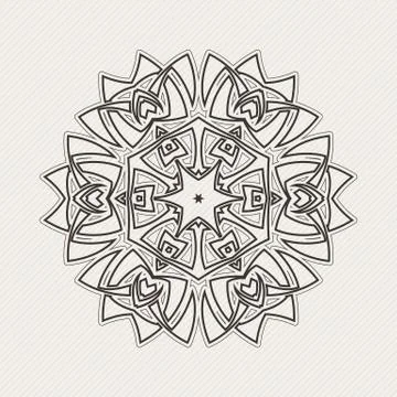 Vector mandala. Gothic lace tattoo. Celtic weave with sharp corners. Illustrazione stock