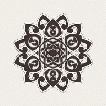 Vector mandala. Gothic lace tattoo. Celtic weave with sharp corners. Stock Illustration