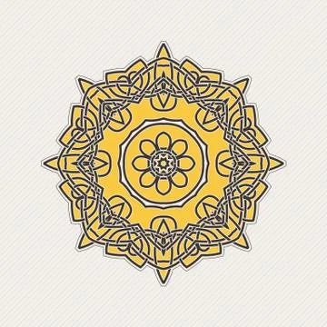 Vector mandala. Gothic lace tattoo. Celtic weave with sharp corners. Stock Illustration