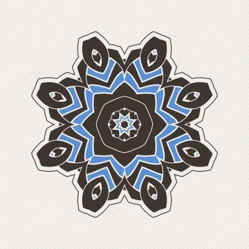 Vector mandala. Gothic lace tattoo. Celtic weave with sharp corners. Illustrazione stock
